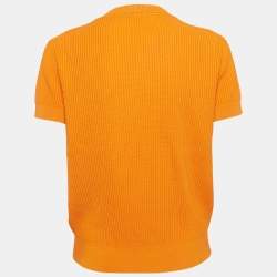 مملوكة مسبقًا توب هيرمس برقبة دائرية مضلع برتقالي مقاس متوسط