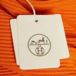 مملوكة مسبقًا توب هيرمس برقبة دائرية مضلع برتقالي مقاس متوسط