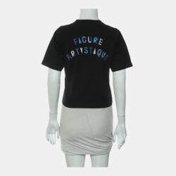 مملوكة مسبقًا Hermes Black Cotton Printed Cropped Top