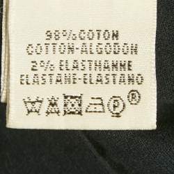 Pre Owned Hermès Black Cotton & Lace Detail Top L