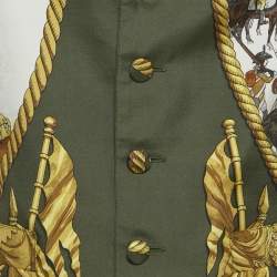 مملوكة مسبقًا سترة بلا أكمام حريرية مطبوعة متعددة الألوان هيرمس 3XL