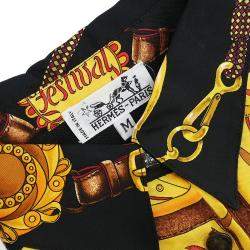 مملوكة مسبقًا Hermes Short Sleeve Polo Shirt Top Black #M