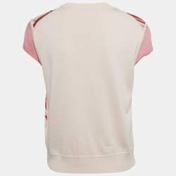 مملوكة مسبقًا توب هيرمس حرير مطبوع أحمر مقاس كبير (لارج)