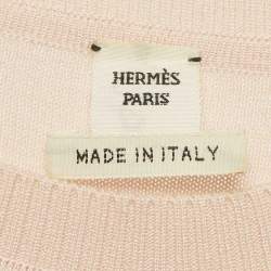 مملوكة مسبقًا توب هيرمس حرير مطبوع أحمر مقاس كبير (لارج)