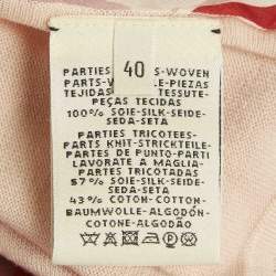 مملوكة مسبقًا توب هيرمس حرير مطبوع أحمر مقاس كبير (لارج)