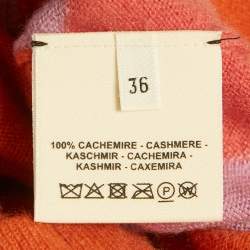 Pre Owned سويتر هيرمس تريكو كشمير برتقالي/أرجواني كليكيتي مقاس صغير ( سمول )