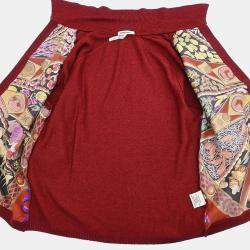Pre Owned Hermes Ensemble Cardigan Sleeveless Top Bordeaux M