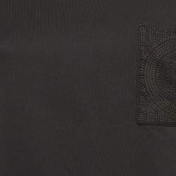 Pre Owned قميص هيرمس قطن أسود بتفاصيل جيب مقاس صغير - سمول