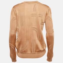 Pre Owned سويتر هيرمس ليكرا وحرير بيج ديسورد فينس تويليلين مقاس متوسط (ميديوم)