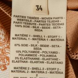 مملوكة مسبقًا Hermes Beige Silk Desordre Finesse Twillreine Top S