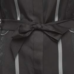 Pre Owned Hermes Black Silk Palefroi Remix Shirt Dress M