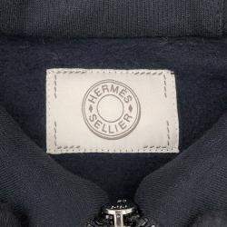 Pre Owned Hermes Knitted Fabric Shirt (Hermes Fit) Size S Black Cotton100%