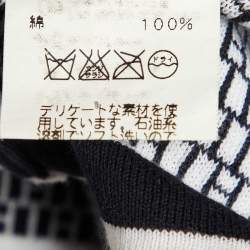 مملوكة مسبقًا Hermes Black/White All Over H Cotton Knit Crew Neck T-Shirt L