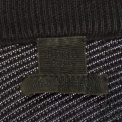 Pre Owned كنزة هيرمس قطن وحرير بأسود بسحاب مقاس متوسط (ميديوم)