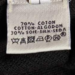 Pre Owned كنزة هيرمس قطن وحرير بأسود بسحاب مقاس متوسط (ميديوم)