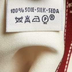 مملوكة مسبقًا Hermes Cream Bolduc Ribbon Print Silk Sleeveless Top S