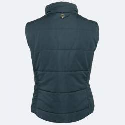 Pre Owned Hermès Teal Blue Synthetic Sleeveless Quilted Vest S