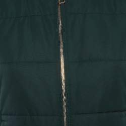 Pre Owned Hermès Teal Blue Synthetic Sleeveless Quilted Vest S