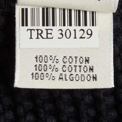 Pre Owned Hermes Black Printed Cotton and Purl Knit Long Cardigan S