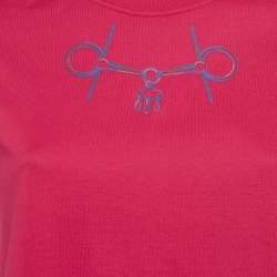 Pre Owned Hermes Pink Jersey Mors Straight T-Shirt S