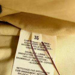 Pre Owned Hermes Leather Gilet Size 36 Beige Calf Leather