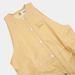 Pre Owned Hermes Leather Gilet Size 36 Beige Calf Leather