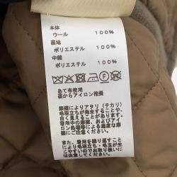 Pre Owned سترة هيرميس مبطنة بنمط H مع غطاء مقاس 34 بيج صوف 100%