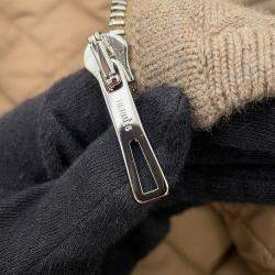 Pre Owned سترة هيرميس مبطنة بنمط H مع غطاء مقاس 34 بيج صوف 100%