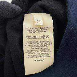 Pre Owned جيليه هيرمس طويل مقاس 34 كشمير 100% كحلي