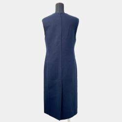 Pre Owned جيليه هيرمس طويل مقاس 34 كشمير 100% كحلي