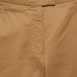 Pre Owned بنطلون هيرمس سني ضيق جبردين بني مقاس صغير ( سمول )