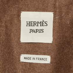 مملوكة مسبقًا جاكيت سحاب قطن مع ياقة فرو بني هيرمس مقاس متوسط