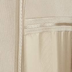 Pre Owned Hermès Beige Palefroi Remix Print Silk Open Front Kaftan S