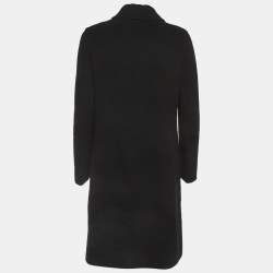 Pre Owned Hermes Black Felt Mid-Length Coat S