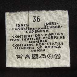 Pre Owned Hermes Black Felt Mid-Length Coat S