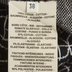 مملوكة مسبقًا طقم بنطلون و تي شيرت هيرمس تريكو جاكار بحرف H أحادي اللون أسود صغير/متوسط