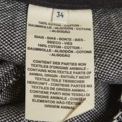 مملوكة مسبقًا طقم بنطلون و تي شيرت هيرمس تريكو جاكار بحرف H أحادي اللون أسود صغير/متوسط