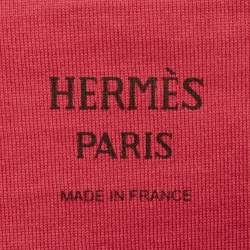 Pre Owned Hermes Pink Jersey Embroidered Pocket T-Shirt M