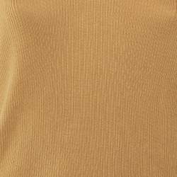Pre Owned Hermes Yellow Chrome Cotton & Silk Knit V-Neck Jumper S