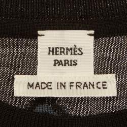 Pre Owned سويت شيرت هيرمس تريكو صوف إنترسيا أسود مقاس متوسط