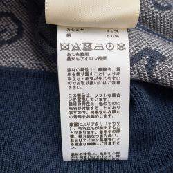 Pre Owned Hermes Harnais De Cour Cardigan Gray/Navy Cashmere, Silk Size 40