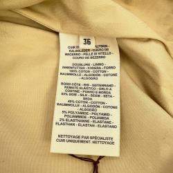 Pre Owned Hermes Leather Jacket Size 36 Beige Leather Cotton