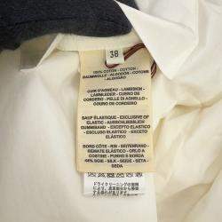 مملوكة مسبقًا Hermes Cliquetis Bomber Jacket Size 38 Ivory Cotton100% Leather Nylon