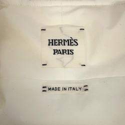 مملوكة مسبقًا Hermes Cliquetis Bomber Jacket Size 38 Ivory Cotton100% Leather Nylon