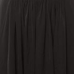 مملوكة مسبقًا تنورة هيرمس صوف م طوي أسود ميدي مقاس كبير