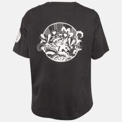 مملوكة مسب قًا Hermes Black Printed Jersey Faubourg Rainbow T-Shirt M