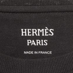 مملوكة مسبقًا Hermes Black Printed Jersey Faubourg Rainbow T-Shirt M