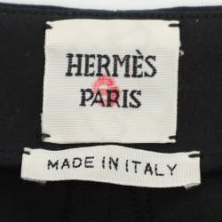 Pre Owned بنطلون هيرميس قطن مطاطي أسود مقاس كبير