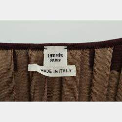 Pre Owned فستان هيرمس بدون أكمام بنمط مبطن مقاس صغير