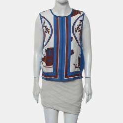 مملوكة مسبقًا Hermes Printed Sleeveless Silk Top